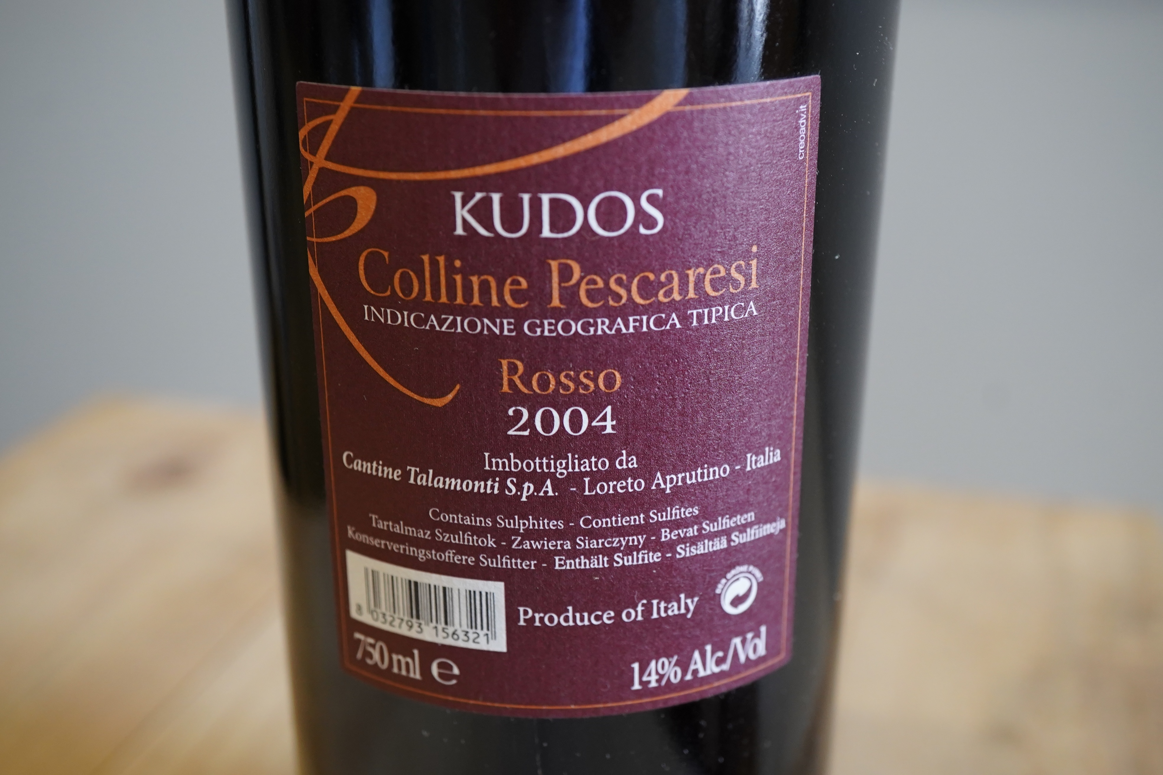 Talamonti, 'Kudos' Rosso Colline Pescaresi IGT, 2004